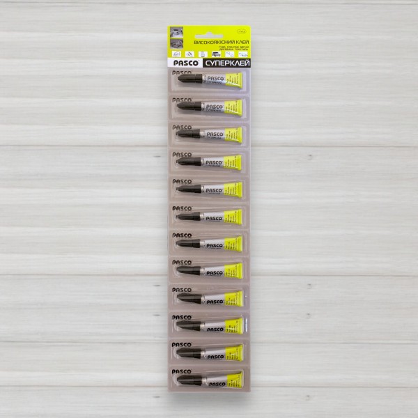 Супер клей Pasco, 12шт/уп X 2гр